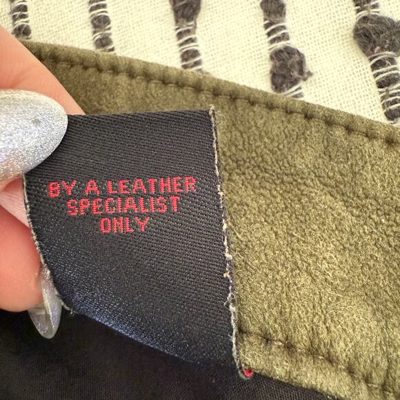 RTA | Olive Green Stretch Lambskin Suede Stretch Leather Skinny Jeans Pants | 26 - Picture 9 of 9